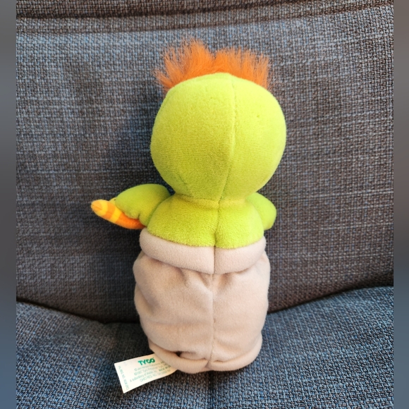 Oscar the Grouch Bean Bag Plush 1997 Tyco Sesame Street Slimey Worm - Picture 2 of 5